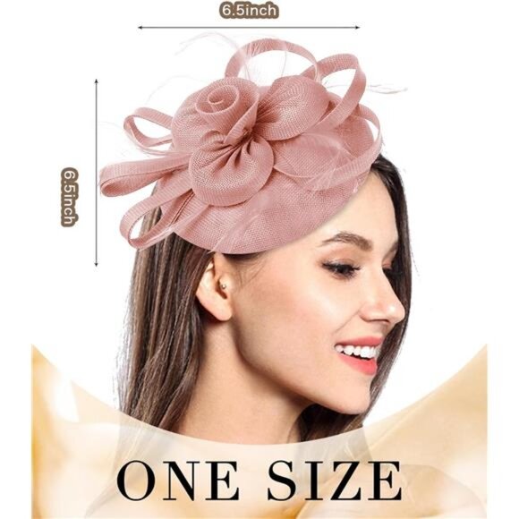 Fascinator Church Derby Hat Pillbox Hats Pink2 main image 6